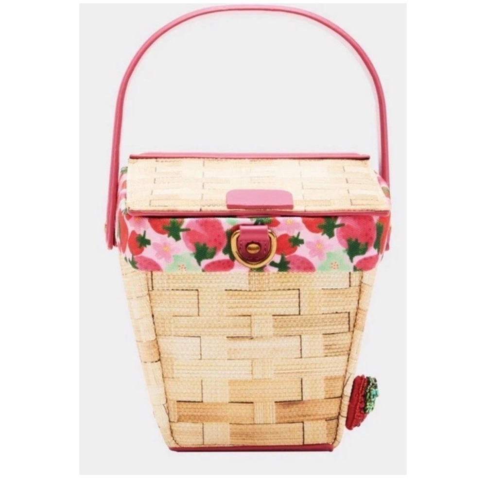 Betsey Johnson Kitsch Fresh N Fruity Picnic Basket Crossbody Bag Purse New - Picture 3 of 4
